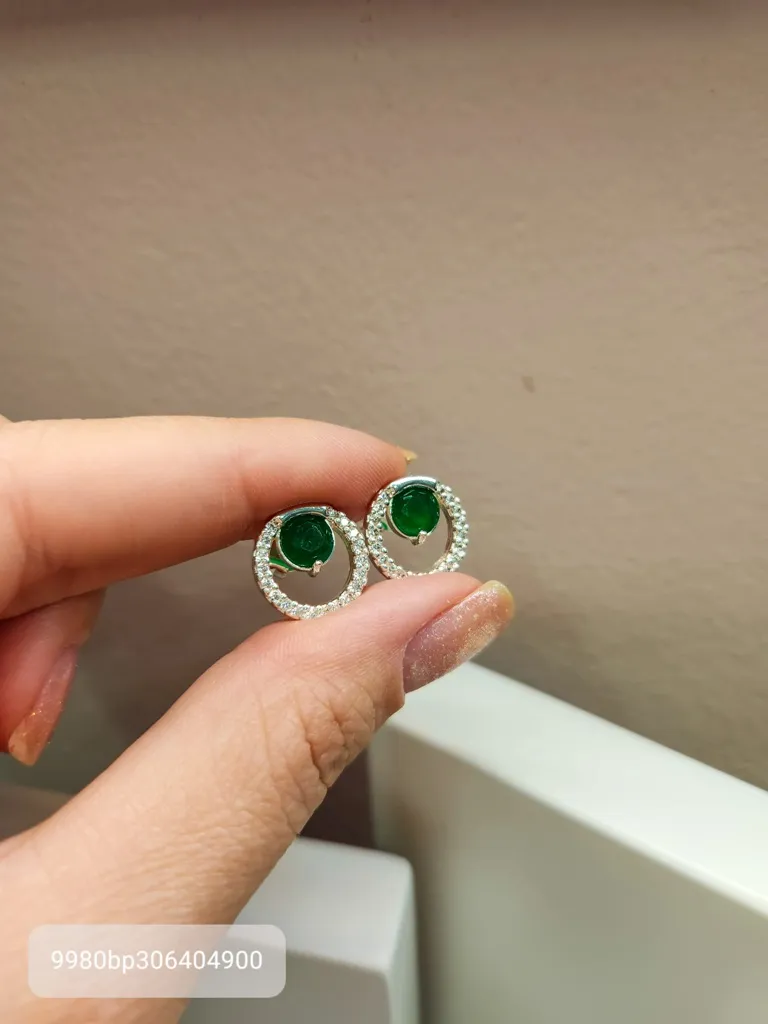 BRINCO PRATA CIRC ZIRC ESMERALDA