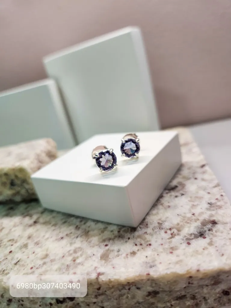 BRINCO PRATA CIRCULO M TANZANITA