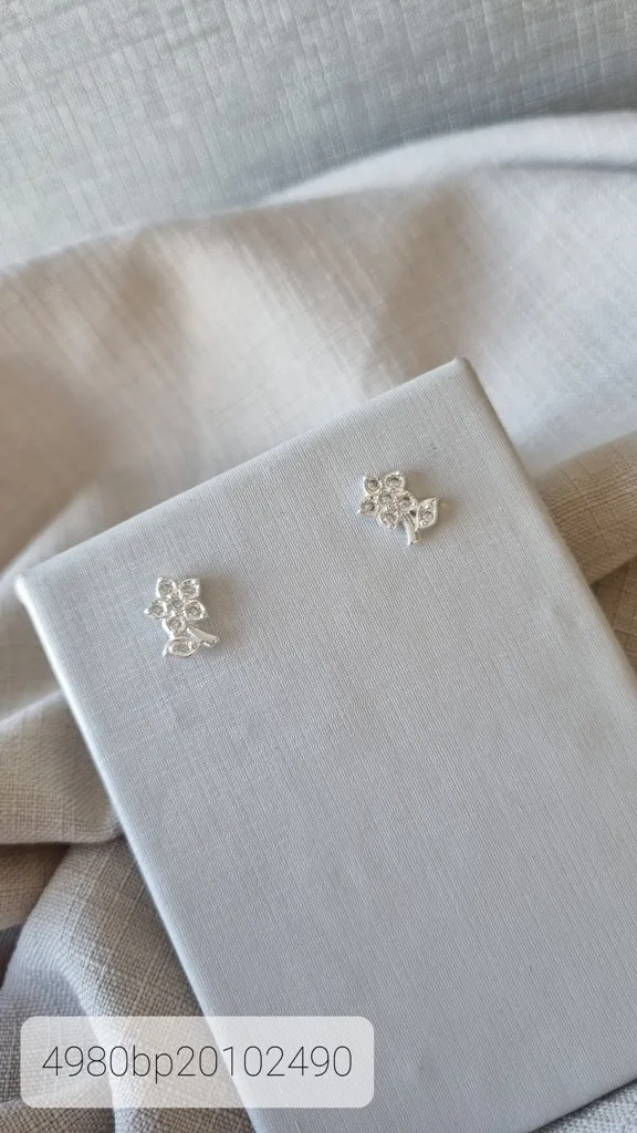 BRINCO PRATA FLOR ZIRC CABO