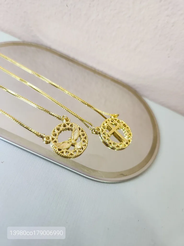 COLAR ESCAPULÁRIO OURO DIV CRUZ