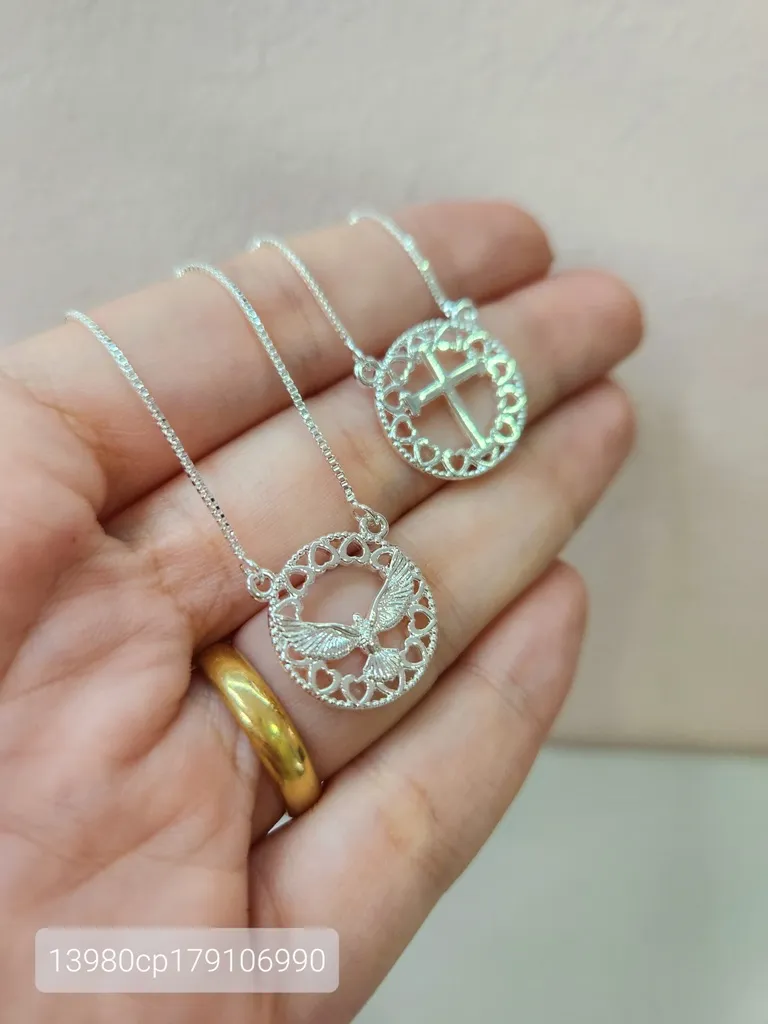 COLAR ESCAPULÁRIO PRATA DIVINO CRUZ