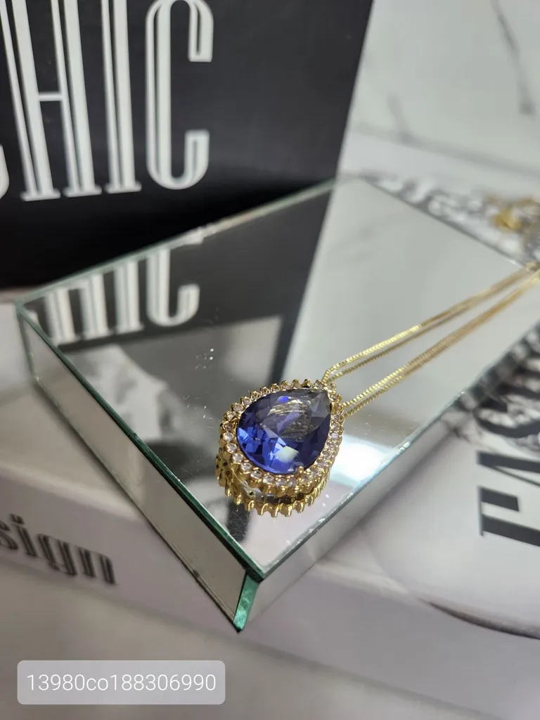COLAR OURO GOTA Z TANZANITA