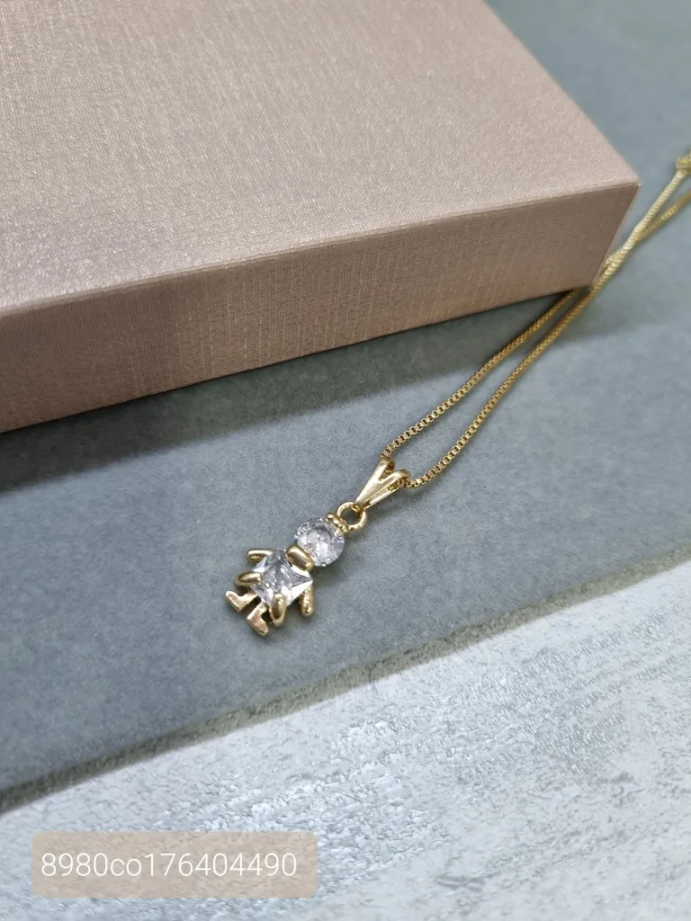 COLAR OURO MENINO CRISTAL