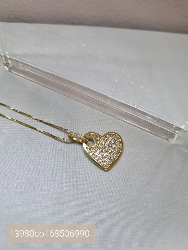 COLAR OURO PING CORAÇÃO ZIRC