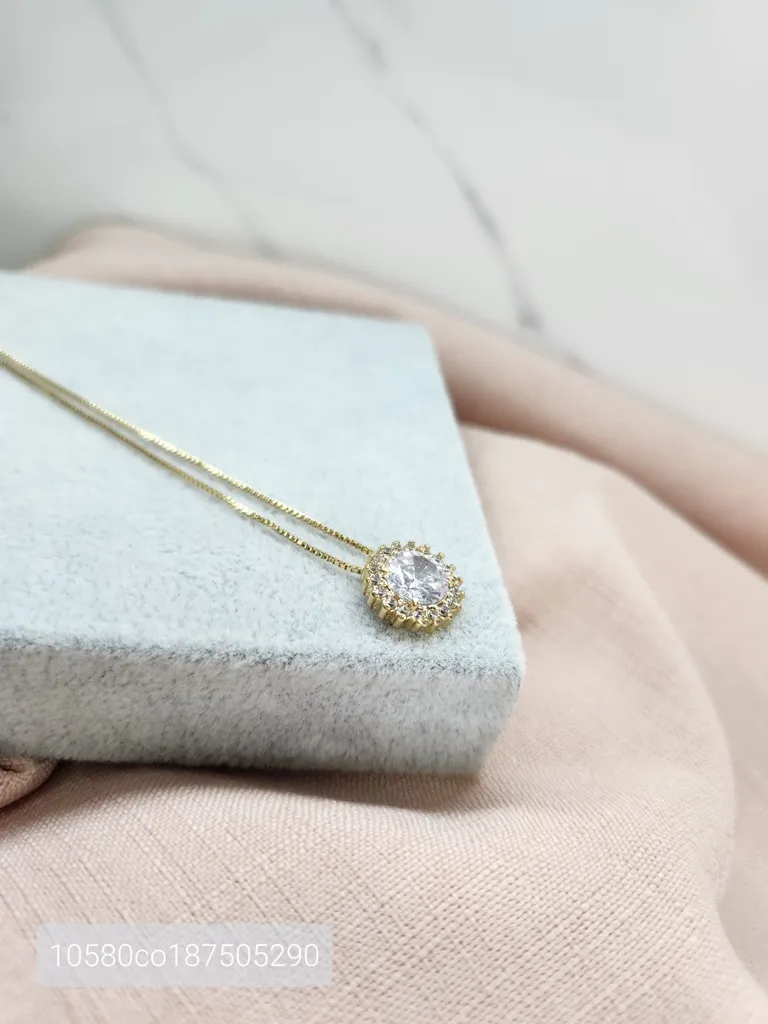 COLAR OURO Z CIRC CRISTAL