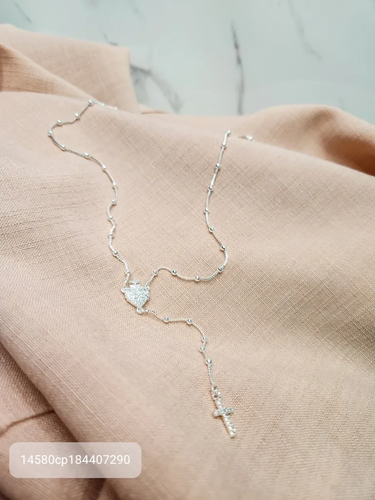 COLAR PRATA GRAV SAGRADO CORAÇÃO