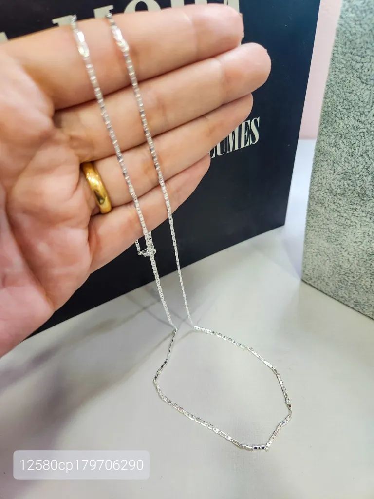 COLAR PRATA LONGO CORRENTE CHAPADA