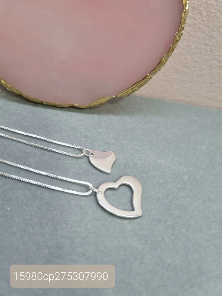 COLAR PRATA PAR CORAÇÃO