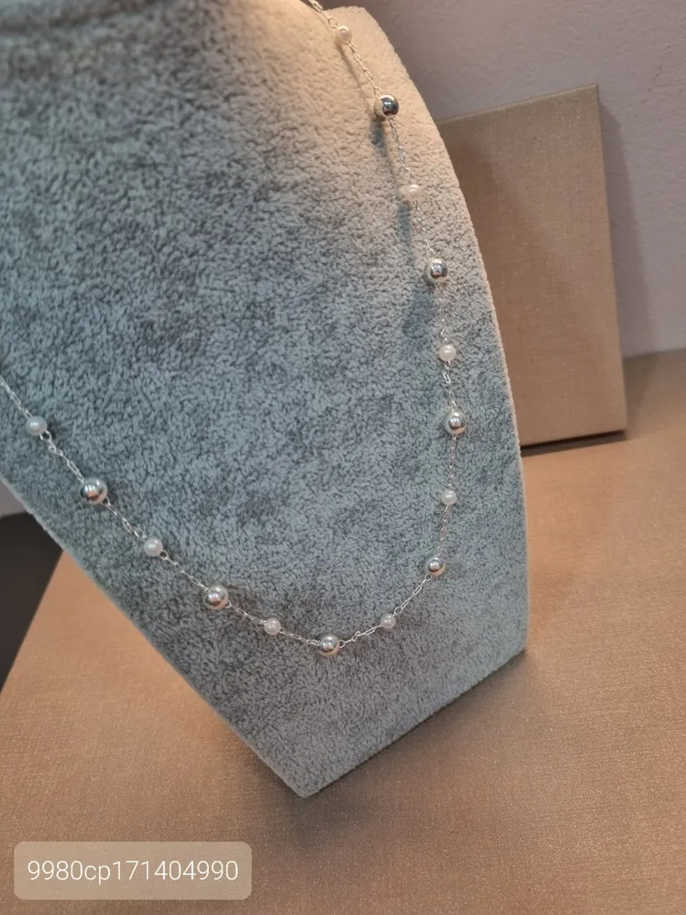 COLAR PRATA PÉROLA BOLA