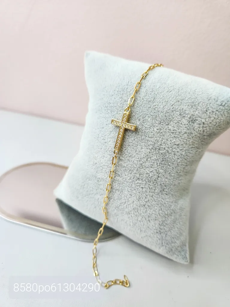 PULSEIRA OURO CRUZ ZIRC