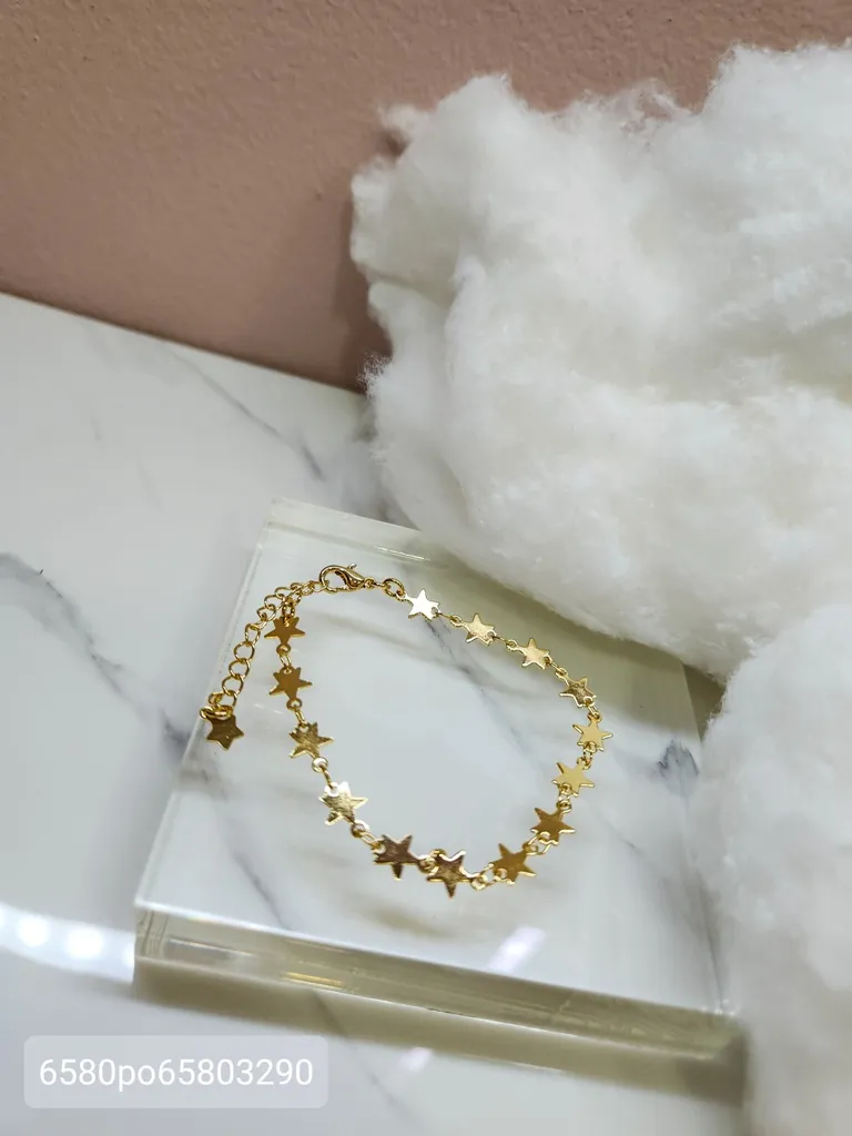 PULSEIRA OURO ESTRELINHAS CHAPADAS