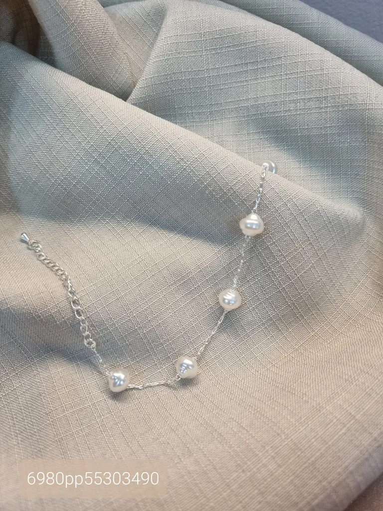 PULSEIRA PRATA PÉROLA BARROCA