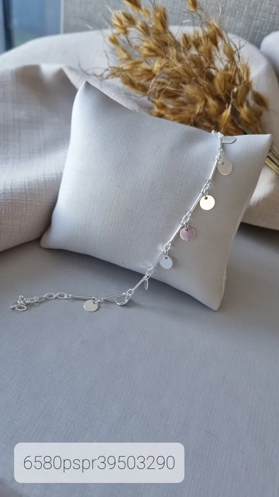 PULSEIRA PRATA PINOS CIRCULOS