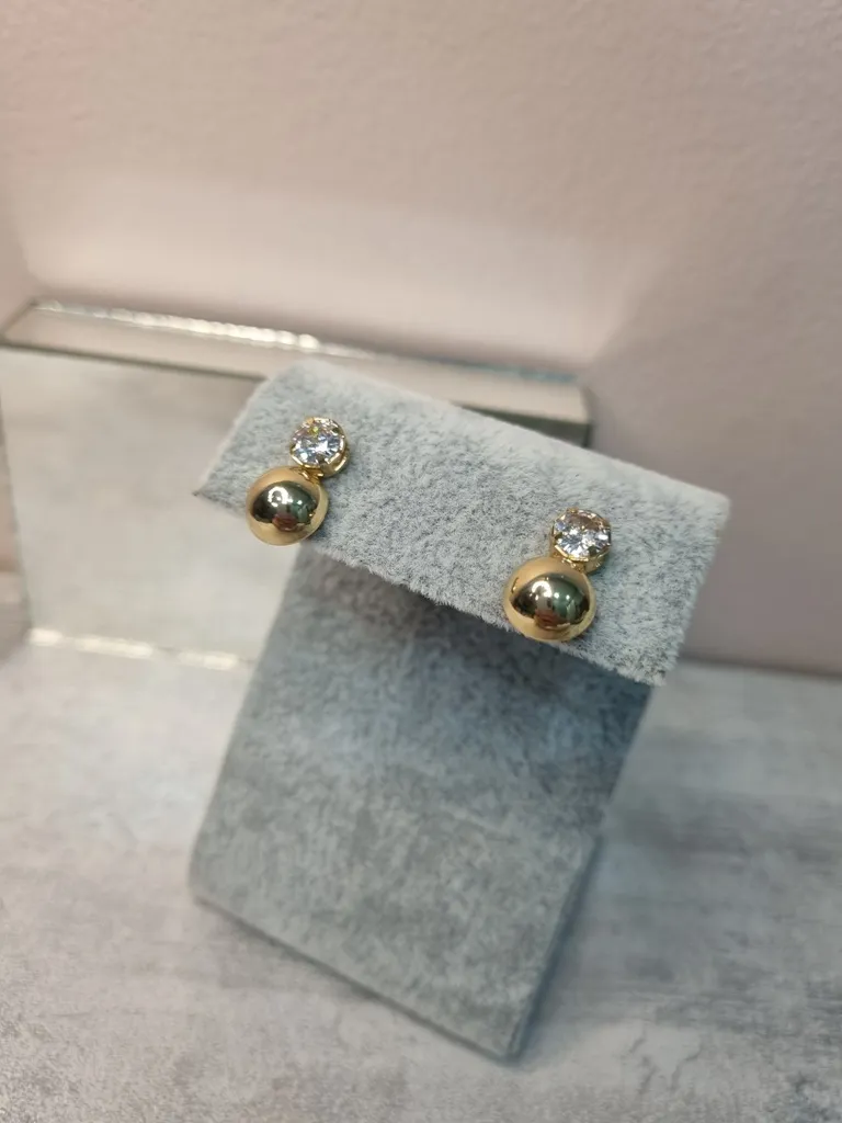 BRINCO OURO BOLA ZIRC