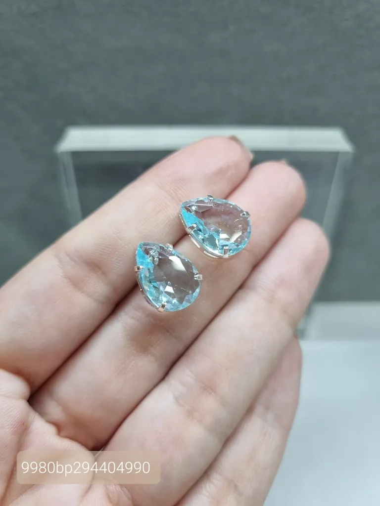 BRINCO PRATA GOTA ACQUA MARINE