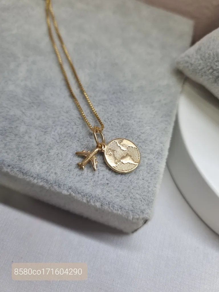 COLAR OURO AMO VIAJAR