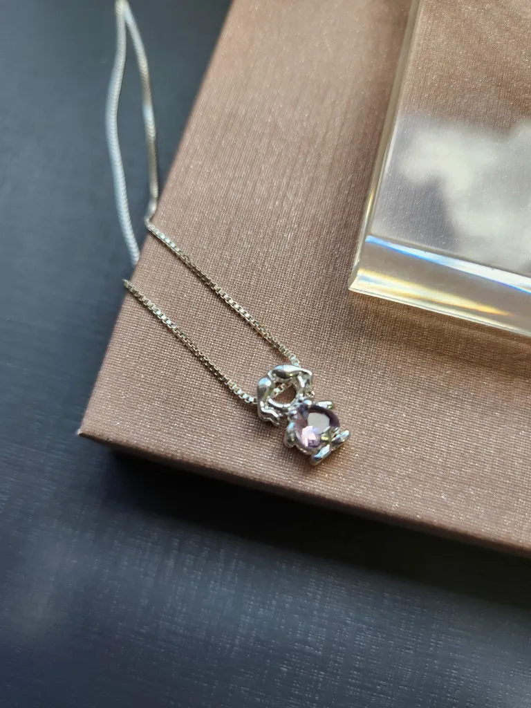 COLAR PRATA MENINA ROSINHA