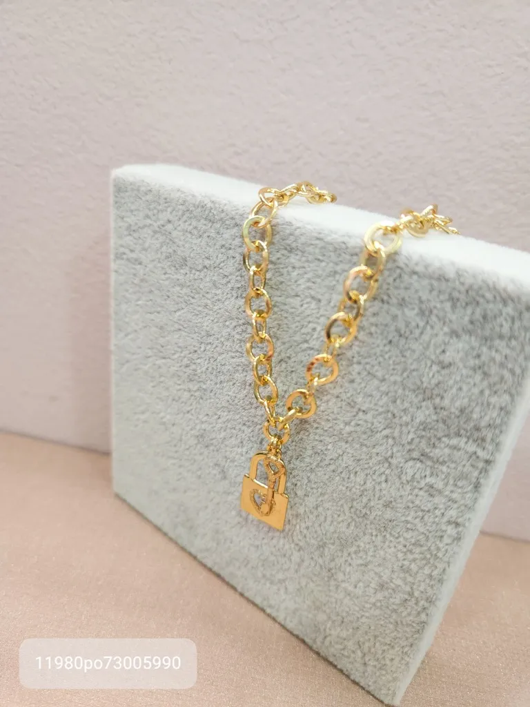 PULSEIRA OURO CADEADO CHAVE