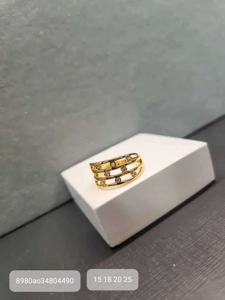 ANEL OURO 3 FILAS BRANCA