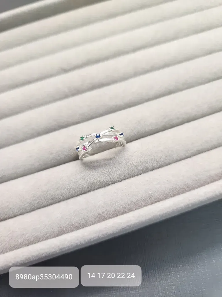 ANEL PRATA ENTRELAÇADO COLOR