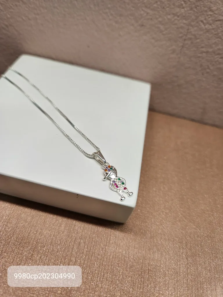 COLAR PRATA MENINO ZIRC COLOR