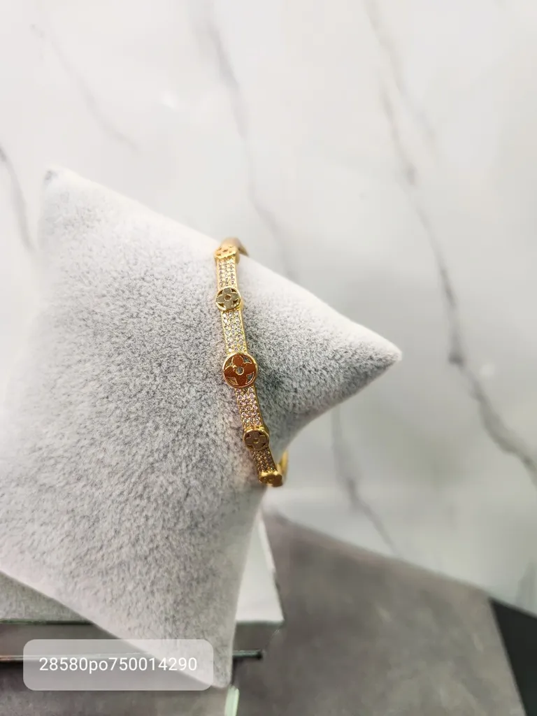 BRACELETE OURO TREVO ZIRC