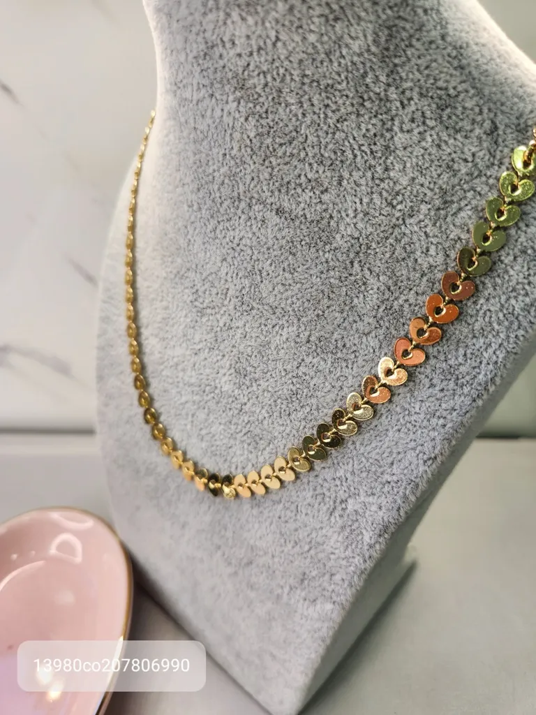 COLAR OURO CORAÇÃO BOLINHA VAZ