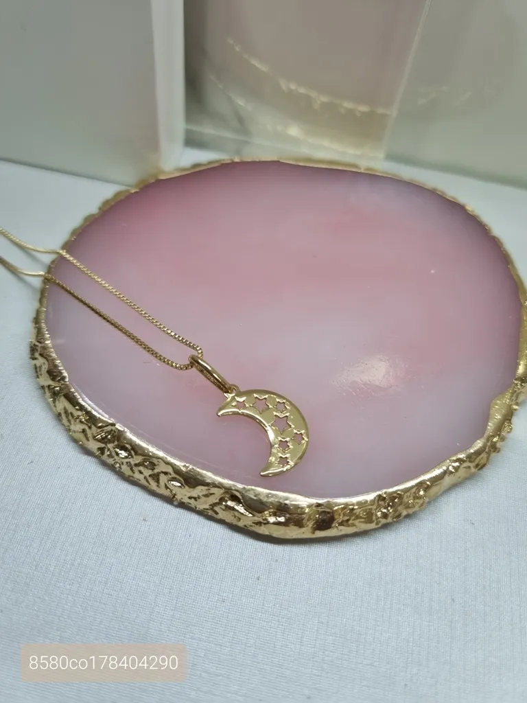 COLAR OURO LUA VAZ ESTRELAS