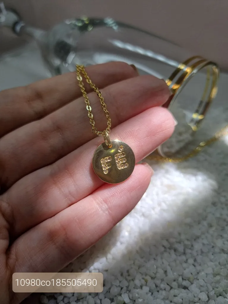 COLAR OURO MEDALHA FÉ