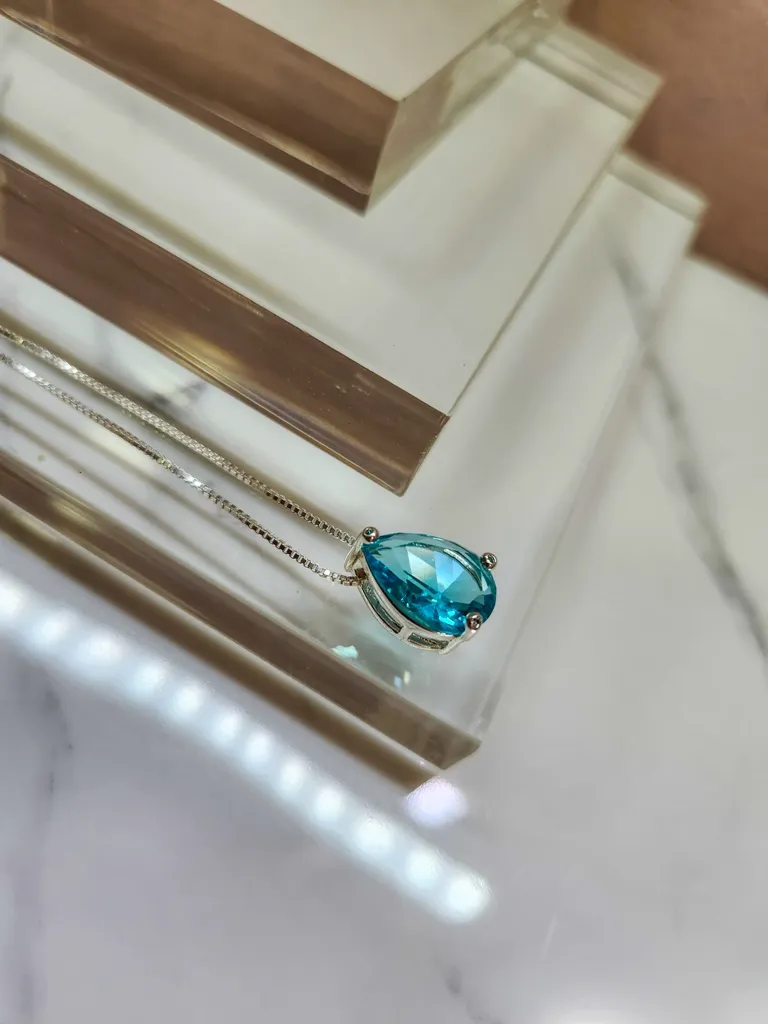 COLAR PRATA GOTA 3 PONTOS ACQUA