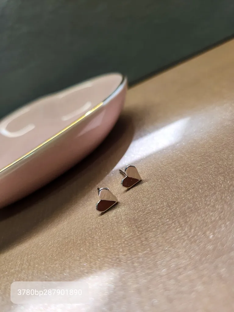 BRINCO PRATA CORAÇÃO ORIGAMI