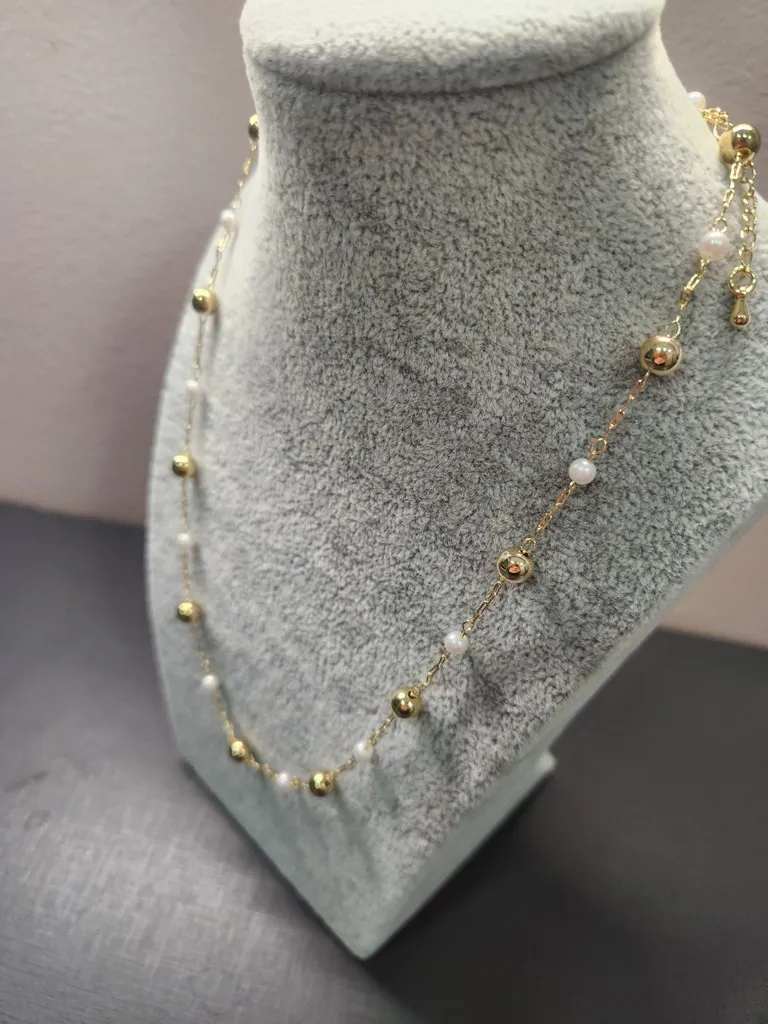 COLAR OURO PÉROLA BOLA