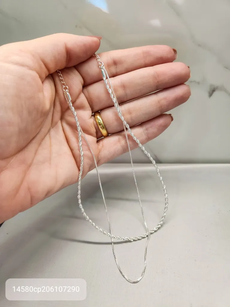 COLAR PRATA DUPLO BAIANA VENEZ