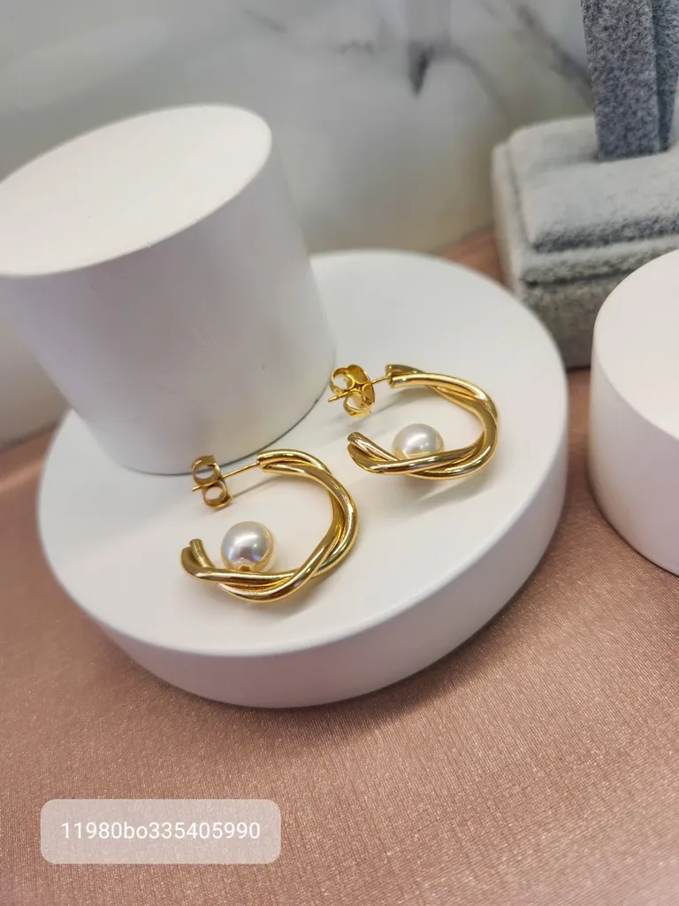 BRINCO ARGOLA OURO PINO ENTRELA PER