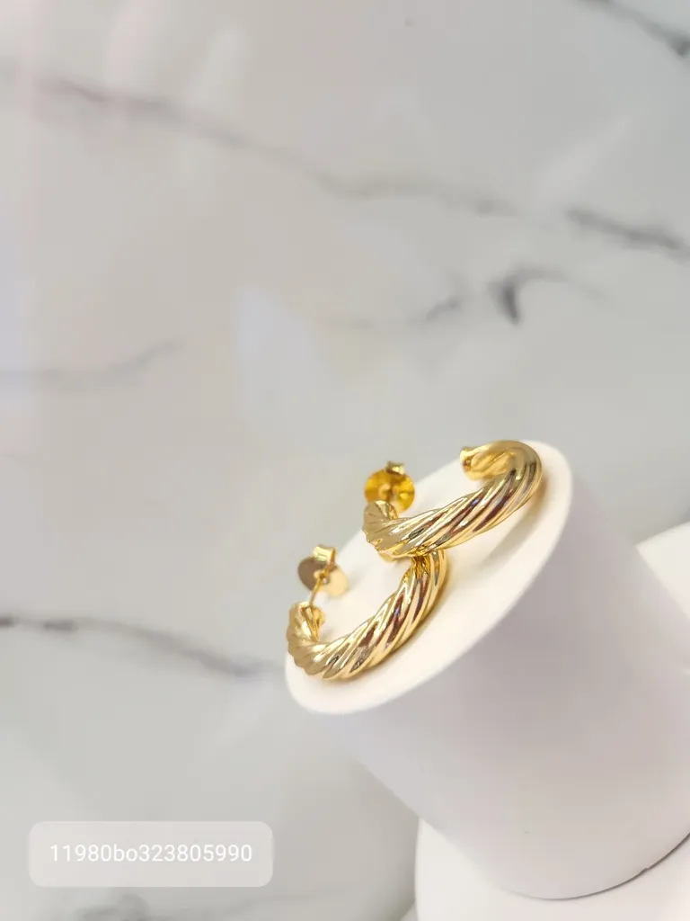 BRINCO OURO ARGOLA GROSSA TORCIDA