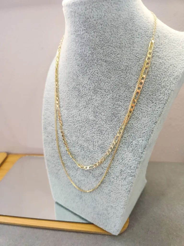 COLAR OURO DUPLO CHAP VENEZ