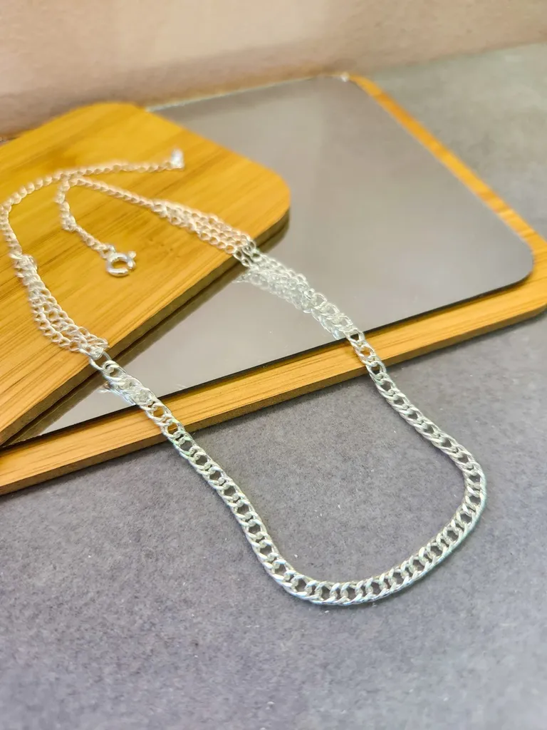 COLAR PRATA CORRENTE DUPLA AMASSADA