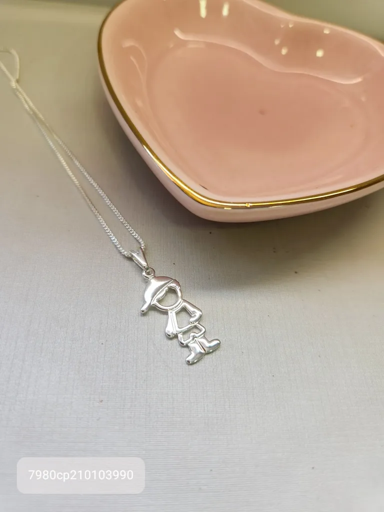 COLAR PRATA MENINO CHAPADO