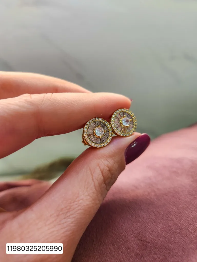 BRINCO OURO PIZZA ZIRC