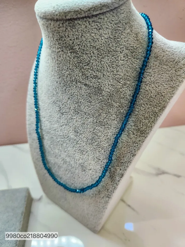 COLAR OURO CRISTAL AZUL