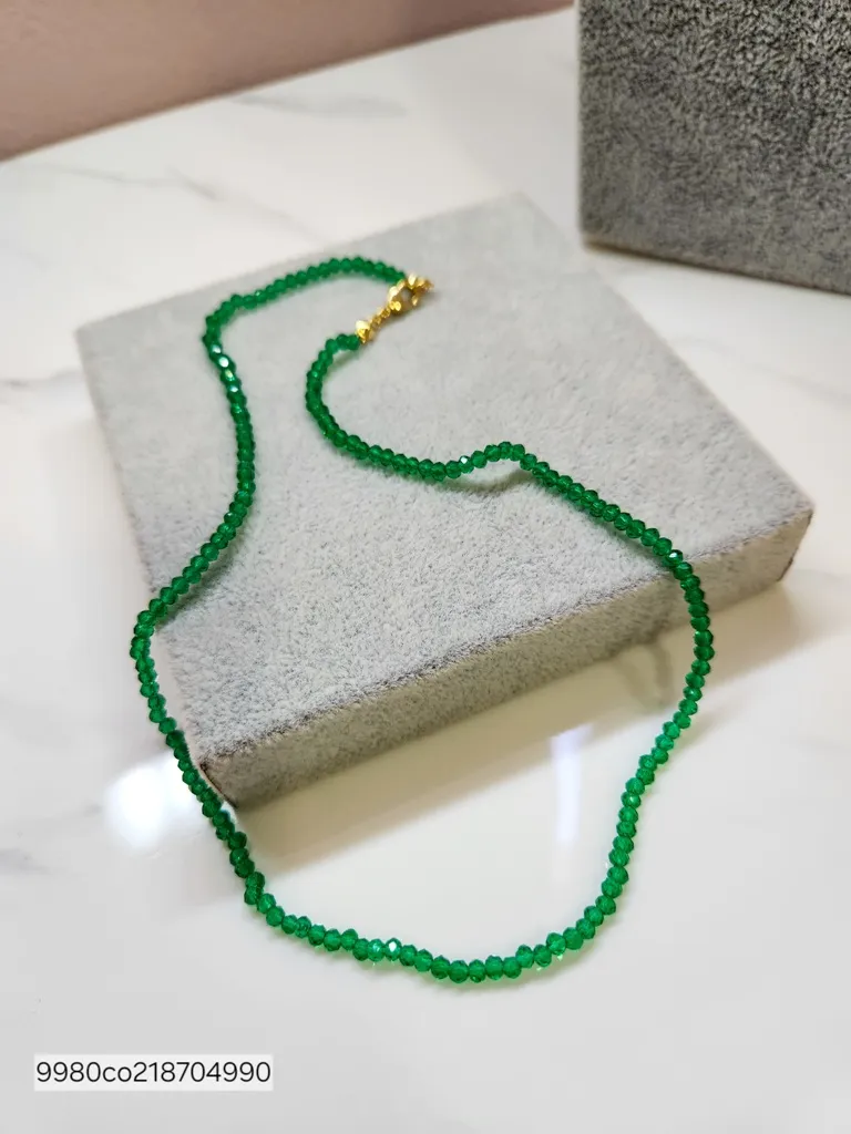 COLAR OURO CRISTAL VERDE