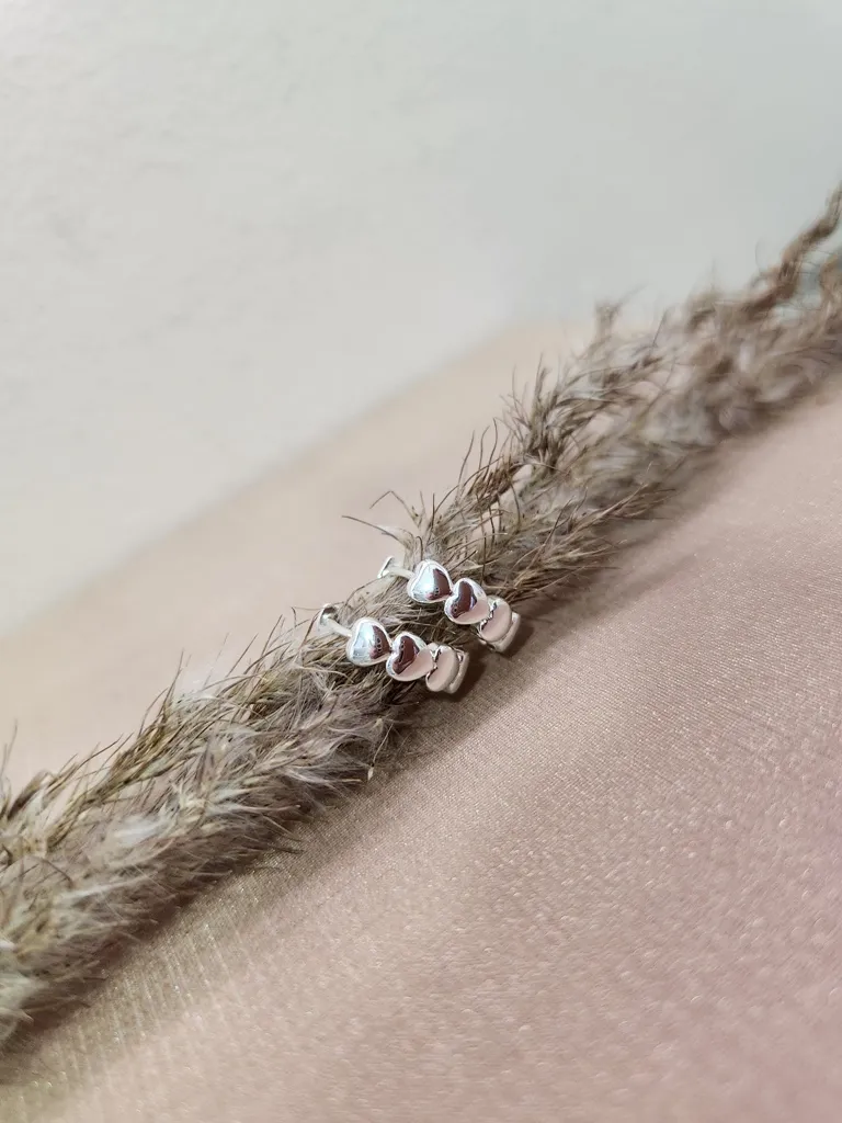 BRINCO PRATA ARGOLA CORAÇÕES M