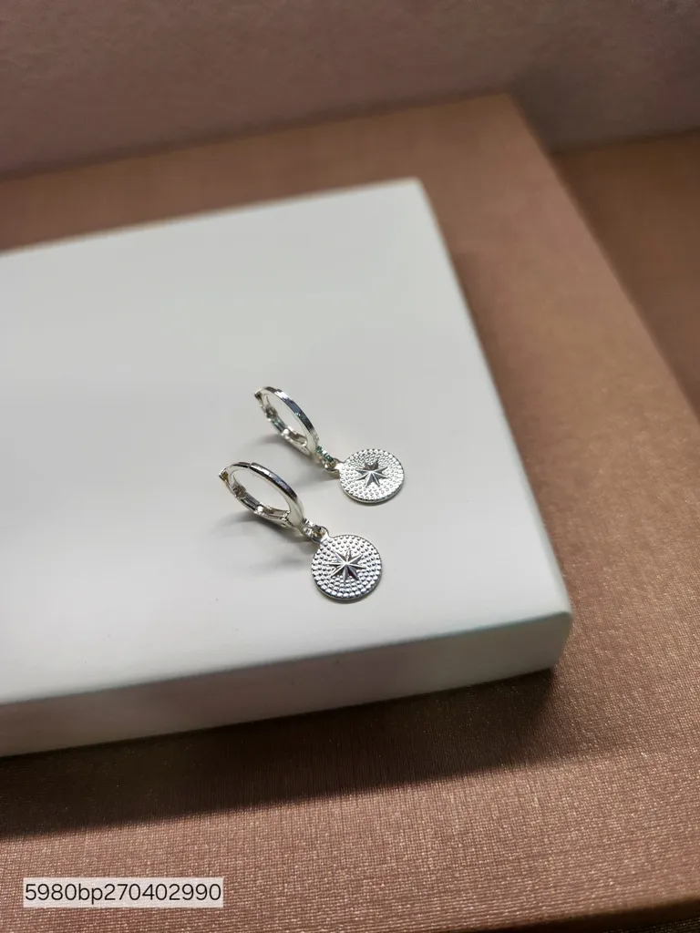 BRINCO PRATA ARGOLINHA ROSA DOS VENTOS