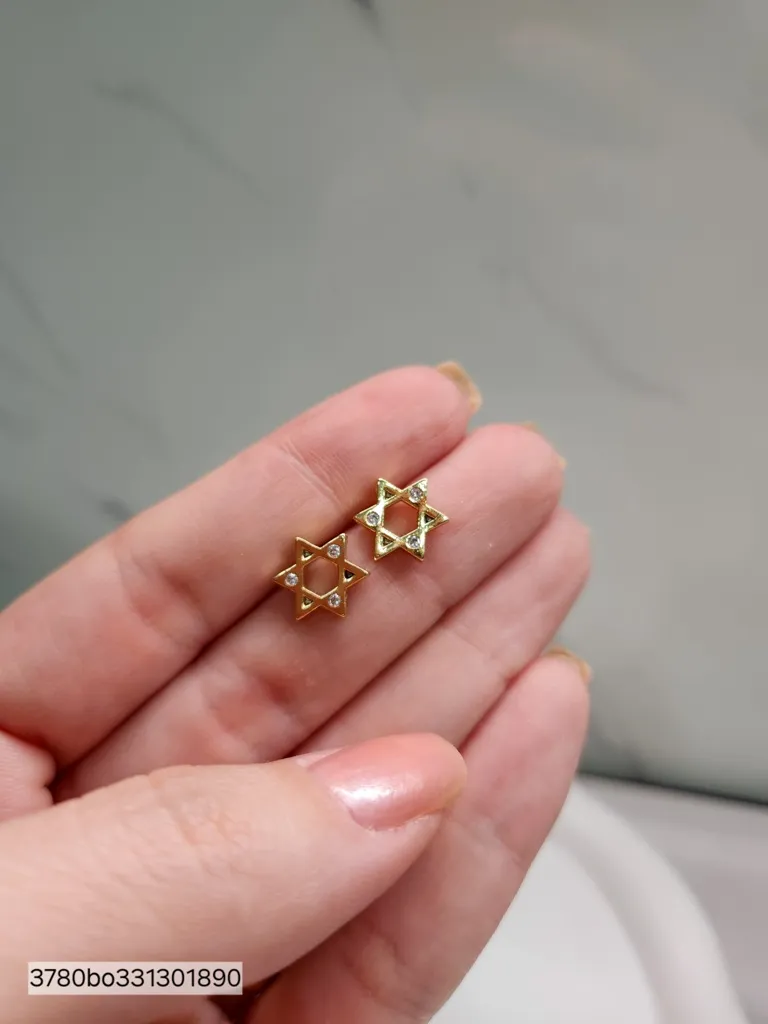 BRINCO OURO ESTRELA DE DAVID Z