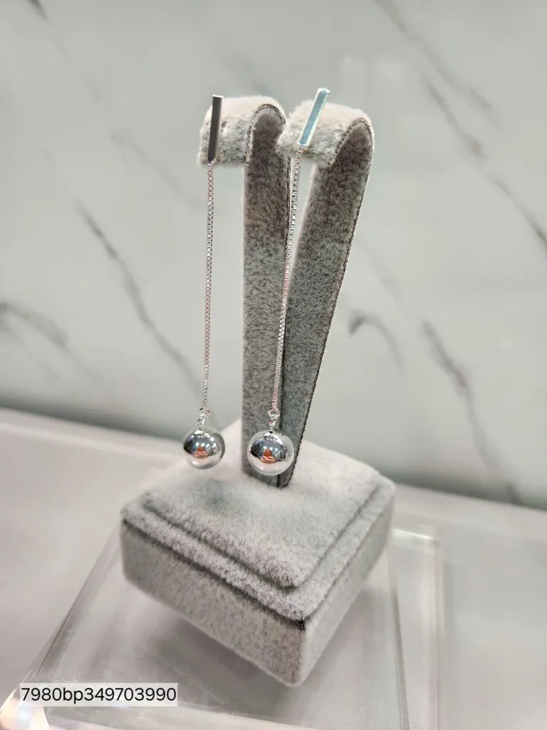 BRINCO PRATA PENDULO BOLA