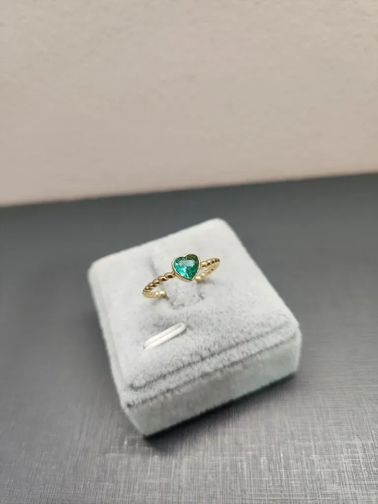 ANEL OURO CORAÇ TURMALINA