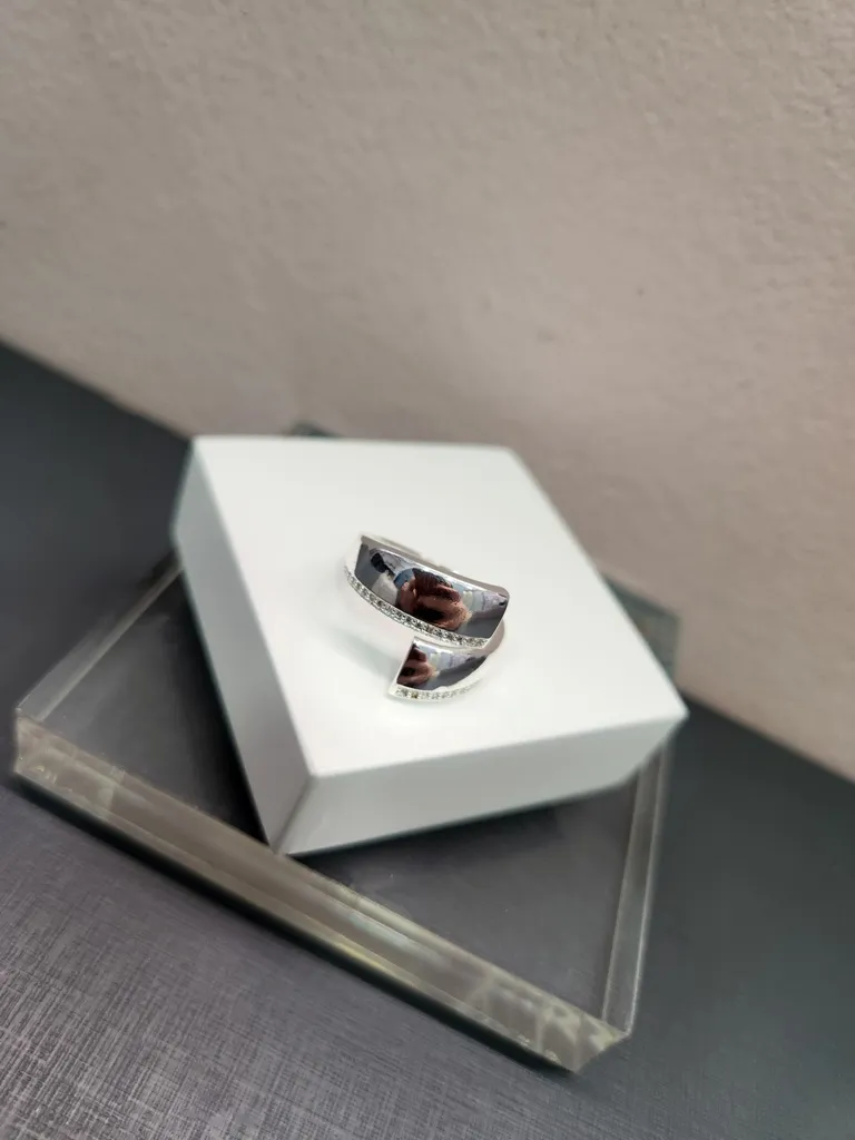 ANEL PRATA DUAS PONTAS ZIRC