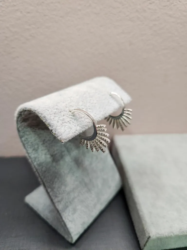 BRINCO ARGOLA PRATA PINO RAIOS Z