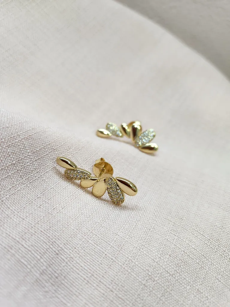 BRINCO OURO EAR CUFF GOTA LISA E ZIRC