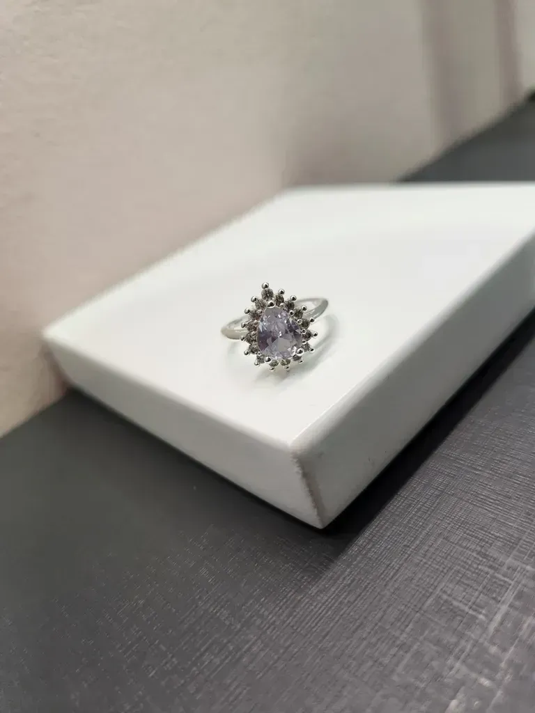 ANEL PRATA GOTA CRISTAL